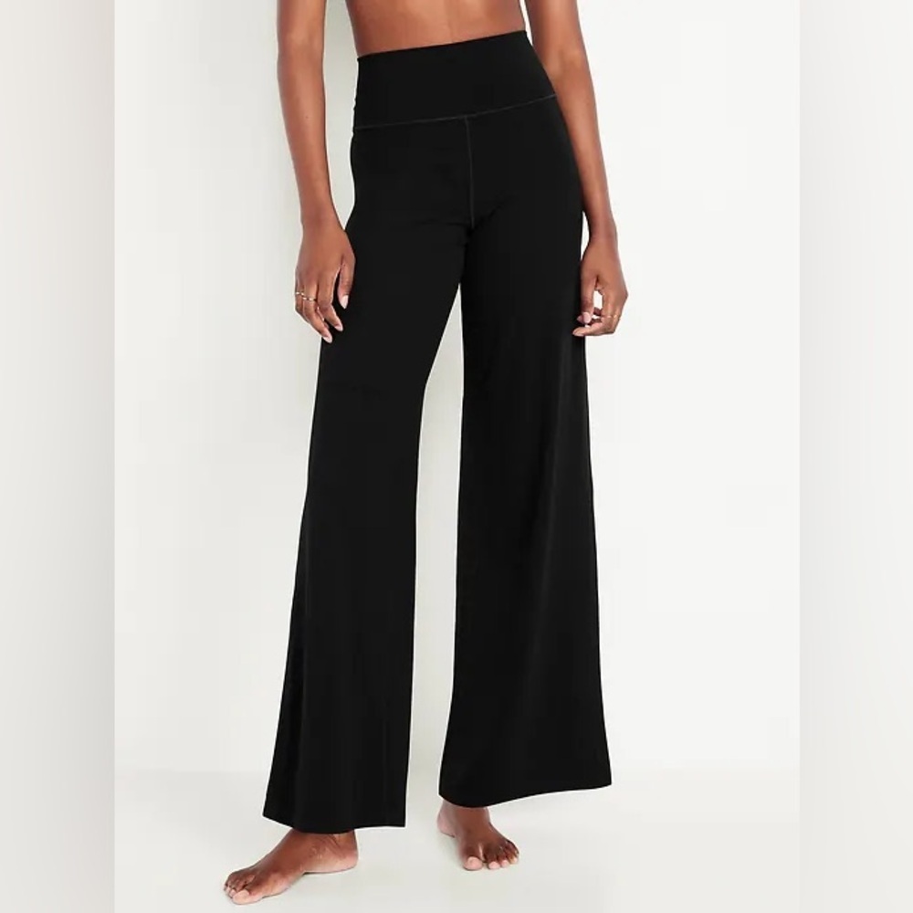 NWT! Old Navy Black High-Waisted StudioSmooth Wide-Leg Pants ⛓️‍💥